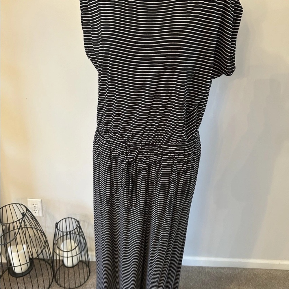 Maurices Black and White Striped Midi Dress